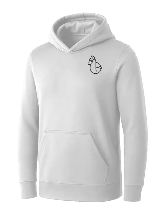 Womens White Core Fleece Pullover Hooded Sweatshirt w/Alpac Logo