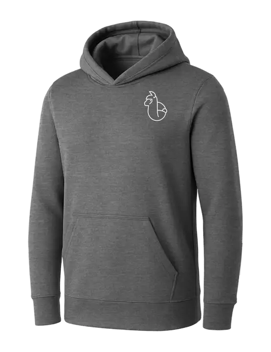 Womens Medium Grey Heather Core Fleece Pullover Hooded Sweatshirt w/Alpac Logo