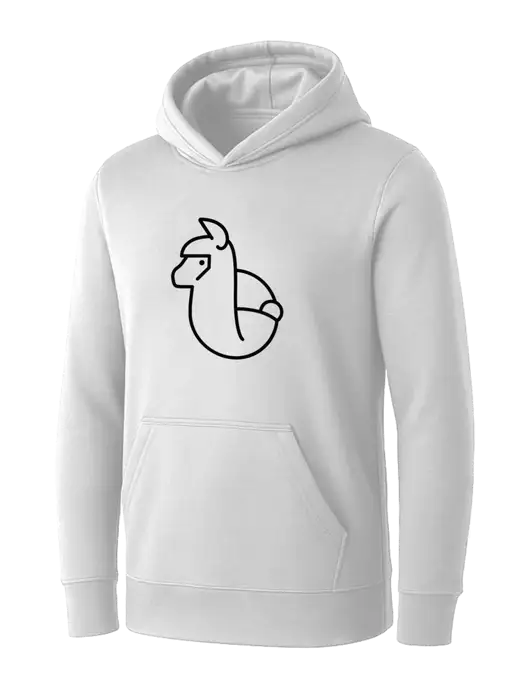 Womens White Core Fleece Pullover Hooded Sweatshirt w/Alpac Logo