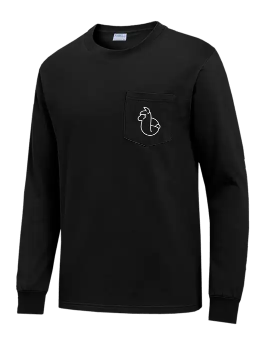 Black Long Sleeve Heavyweight 6.1 oz Pocket T-Shirt w/Alpac Logo