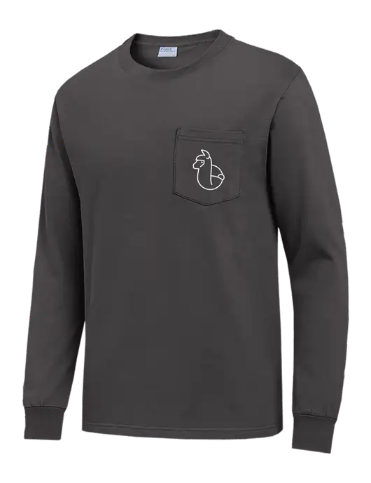 Charcoal Long Sleeve Heavyweight 6.1 oz Pocket T-Shirt w/Alpac Logo