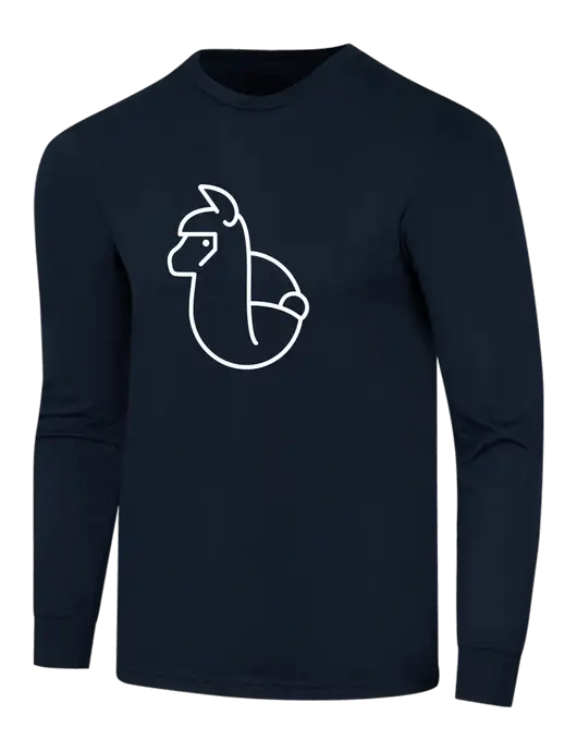 Simply Soft Long Sleeve Navy 4.5 oz, Poly/Combed Ring Spun Cotton T-Shirt w/Alpac Logo