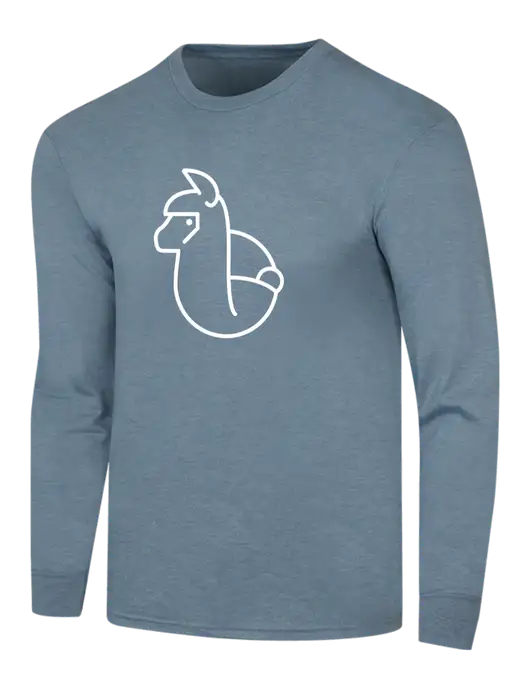 Simply Soft Long Sleeve Slate Blue Heather 4.5 oz, Poly/Combed Ring Spun Cotton T-Shirt w/Alpac Logo