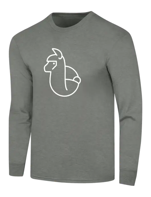 Simply Soft Long Sleeve Heathered Charcoal 4.5 oz, Poly/Combed Ring Spun Cotton T-Shirt w/Alpac Logo