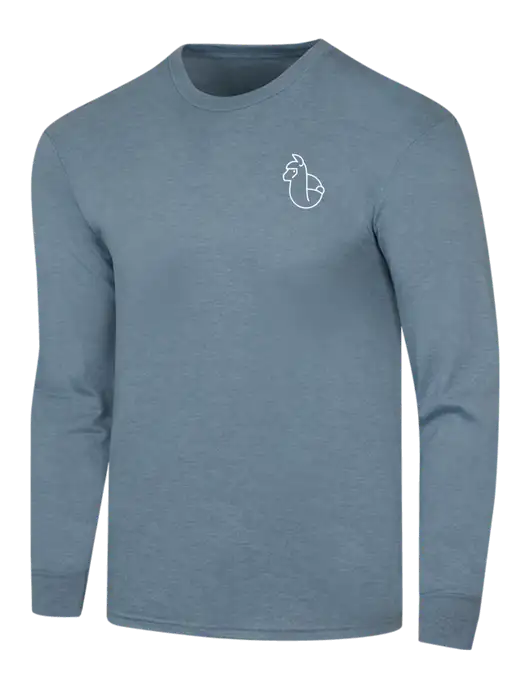 Simply Soft Long Sleeve Slate Blue Heather 4.5 oz, Poly/Combed Ring Spun Cotton T-Shirt w/Alpac Logo