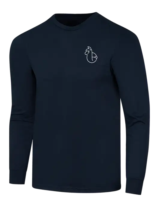 Simply Soft Long Sleeve Navy 4.5 oz, Poly/Combed Ring Spun Cotton T-Shirt w/Alpac Logo