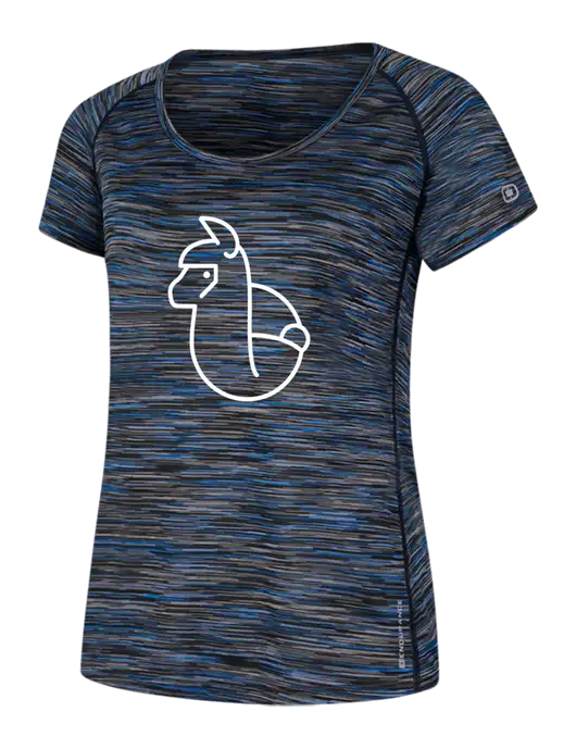 OGIO Womens Black/Royal Space Dye Verge Scoop Neck w/Alpac Logo