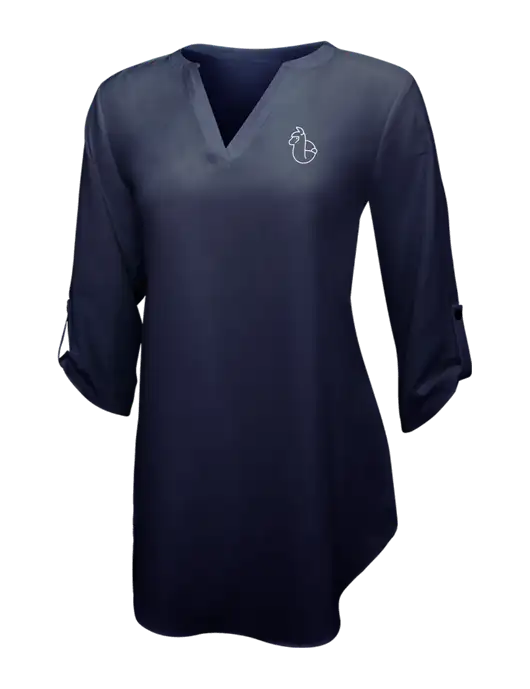 Navy Womens 3/4 Sleeve Tunic Blouse w/Alpac Logo