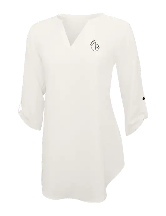 Ivory Womens 3/4 Sleeve Tunic Blouse w/Alpac Logo