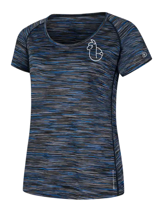 OGIO Womens Black/Royal Space Dye Verge Scoop Neck w/Alpac Logo