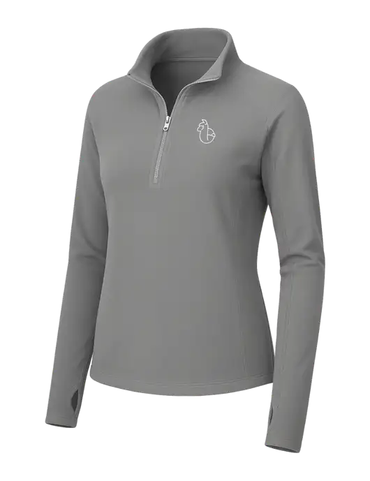 Womens Medium Grey Microfleece 1/2 Zip Pullover w/Alpac Logo