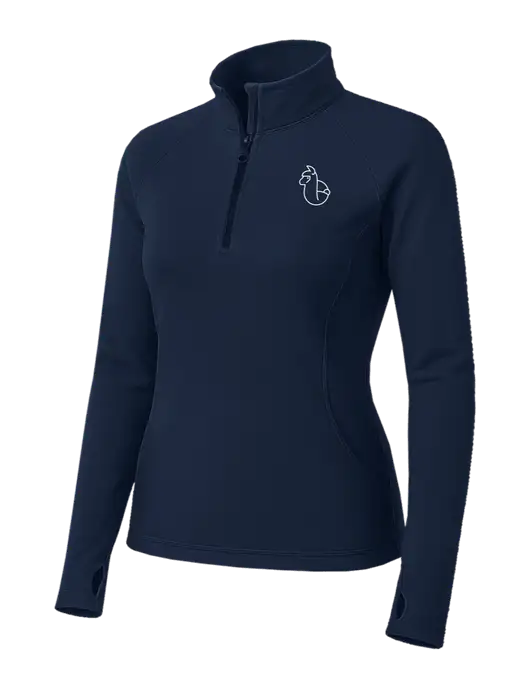 Navy Womens Sport Wick Stretch 1/4 Zip Pullover w/Alpac Logo
