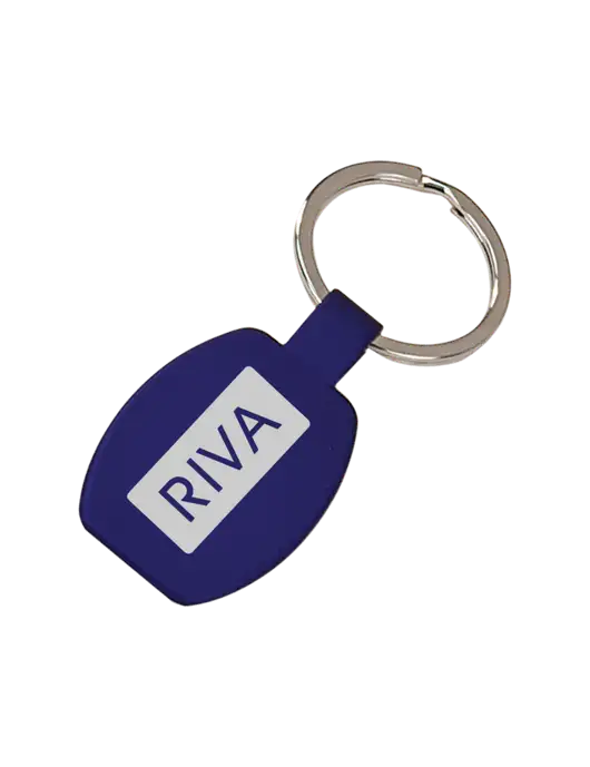Royal Laserable Rounded Rectangle Keychain w/RIVA Logo