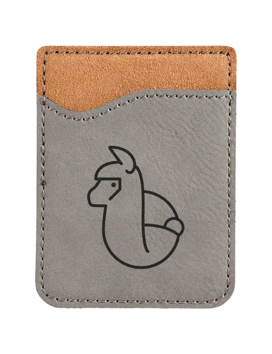 Grey Laserable Leatherette Phone Wallet w/Alpac Logo