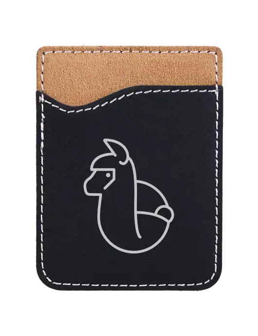 Black Laserable Leatherette Phone Wallet w/Alpac Logo