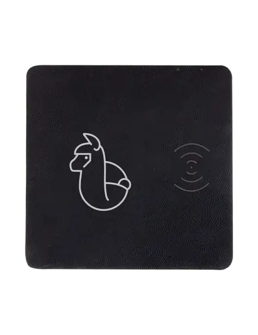 Black Laserable Leatherette Phone Charging Mat w/Alpac Logo