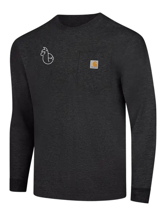 Carhartt Dark Grey Heather Workwear Pocket Long Sleeve T-Shirt w/Alpac Logo