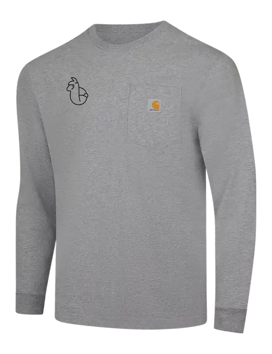 Carhartt Light Grey Heather Workwear Pocket Long Sleeve T-Shirt w/Alpac Logo