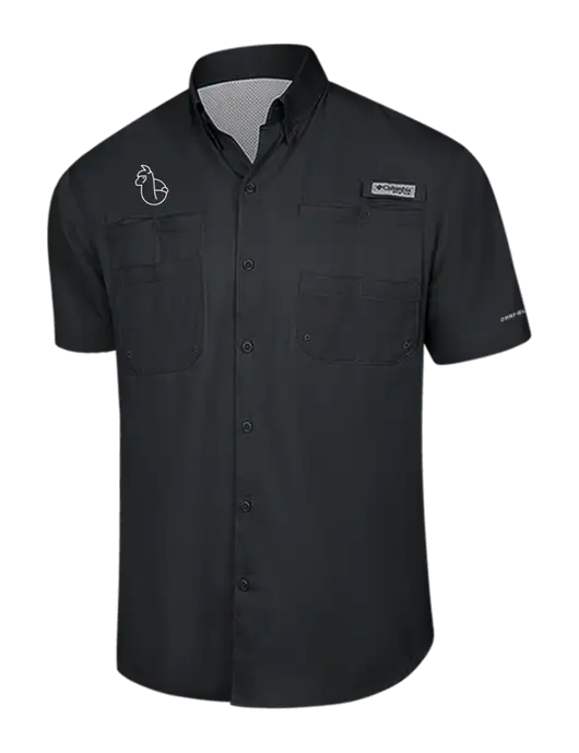 Columbia Black PFG Tamiami II Short Sleeve Shirt w/Alpac Logo