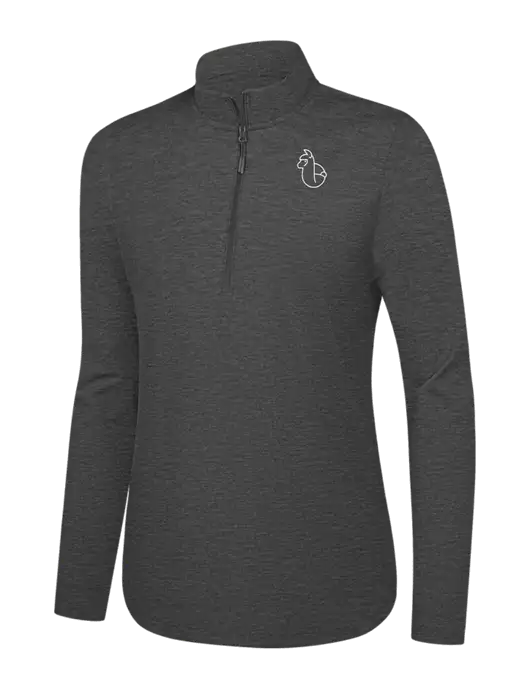  Womens Dark Grey Heather C-FREE Double Knit 1/4-Zip w/Alpac Logo