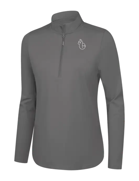  Womens Dark Medium Grey C-FREE Double Knit 1/4-Zip w/Alpac Logo