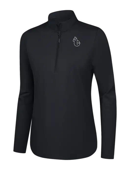  Womens Black C-FREE Double Knit 1/4-Zip w/Alpac Logo