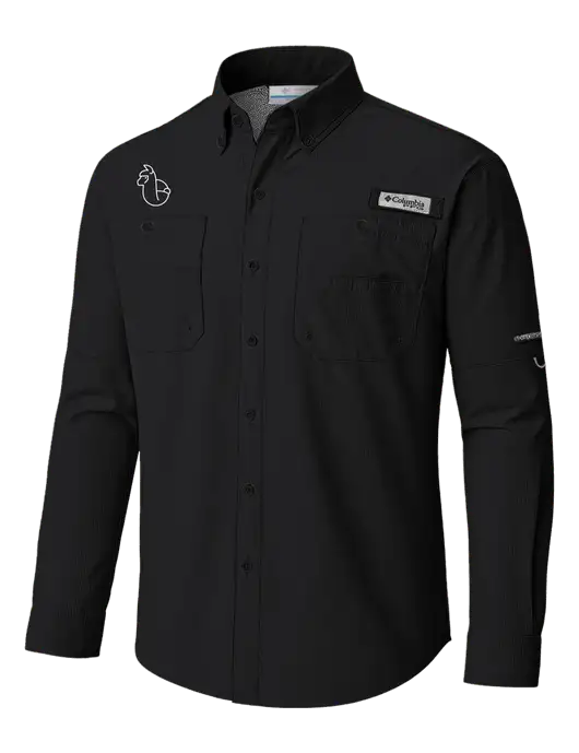 Columbia Black PFG Tamiami II Long SleeveShirt w/Alpac Logo