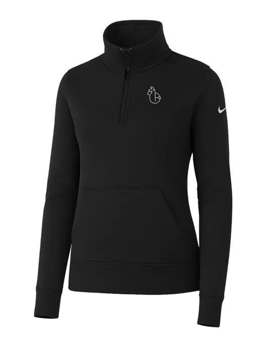 Nike Womens Black Club Fleece Sleeve Swoosh 1/2-Zip w/Alpac Logo