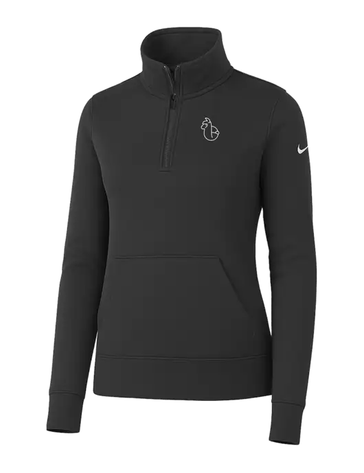 Nike Womens Dark Grey Club Fleece Sleeve Swoosh 1/2-Zip w/Alpac Logo
