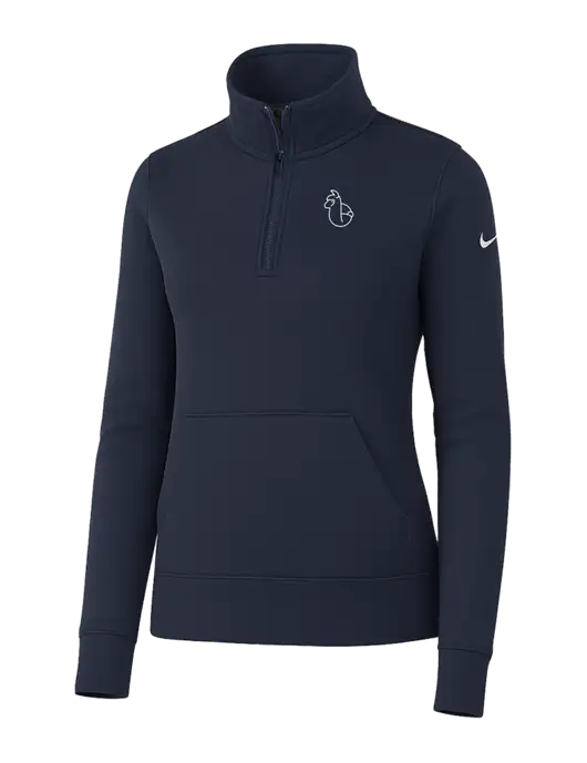 Nike Womens Dark Navy Club Fleece Sleeve Swoosh 1/2-Zip w/Alpac Logo