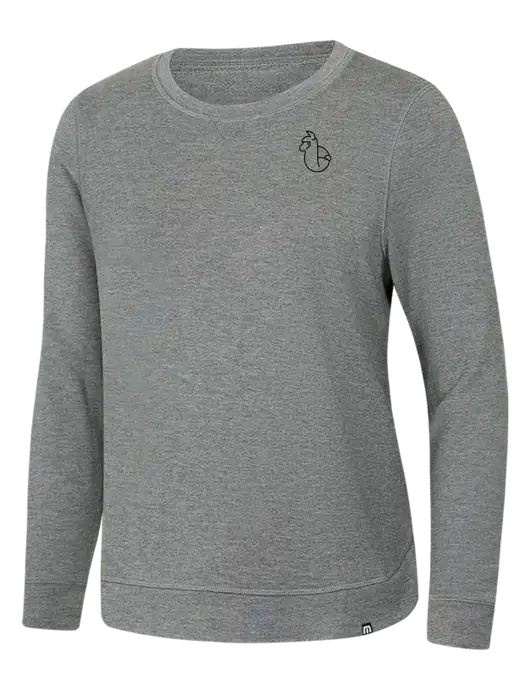 TravisMathew Womens Light Grey Heather Lightweight Long Weekend Crew w/Alpac Logo