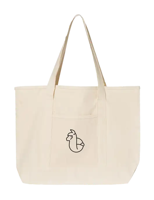 Natural Large Canvas Deluxe Tote w/Alpac Logo