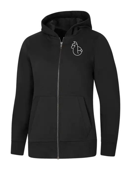 Womens Black Re-Fleece Full-Zip Hoodie w/Alpac Logo