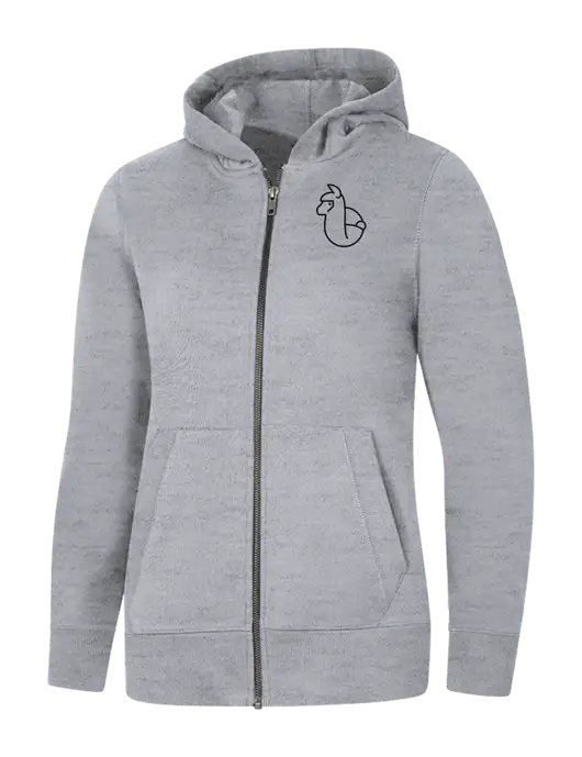 Womens Light Grey Heather Re-Fleece Full-Zip Hoodie w/Alpac Logo