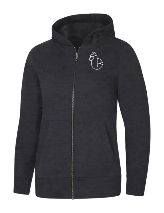 Womens Charcoal Heather Re-Fleece Full-Zip Hoodie w/Alpac Logo