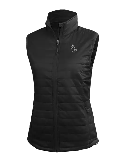 Womens Packable Black Puffy Vest w/Alpac Logo