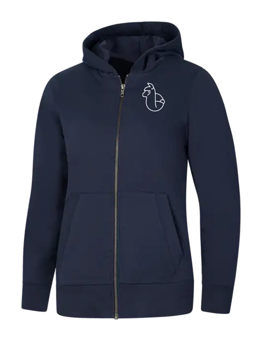 Womens Navy Re-Fleece Full-Zip Hoodie w/Alpac Logo