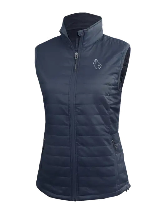 Womens Packable Navy Puffy Vest w/Alpac Logo