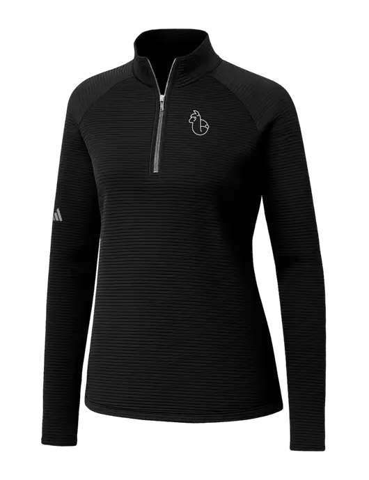 Adidas Womens Black Spacer Quarter-Zip Pullover  w/Alpac Logo
