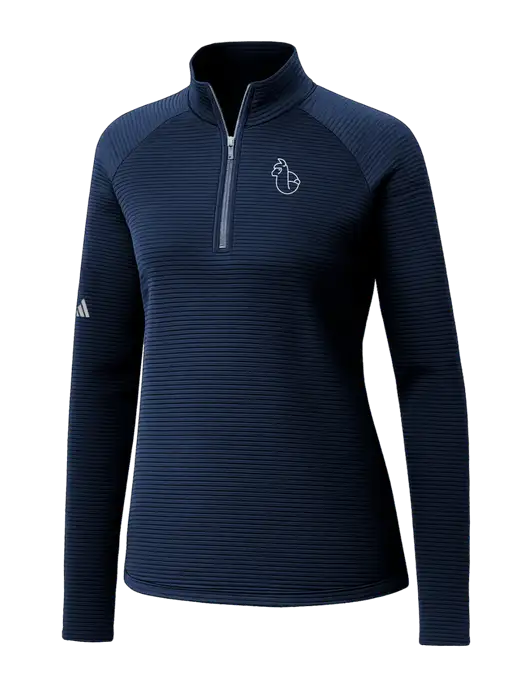 Adidas Womens Navy Spacer Quarter-Zip Pullover  w/Alpac Logo