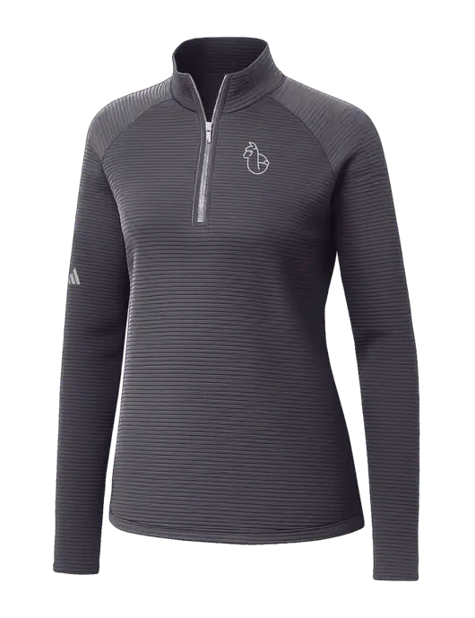Adidas Womens Medium Grey Spacer Quarter-Zip Pullover  w/Alpac Logo