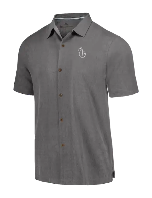 Tommy Bahama Dark Grey Tropic Isles Short Sleeve Shirt w/Alpac Logo