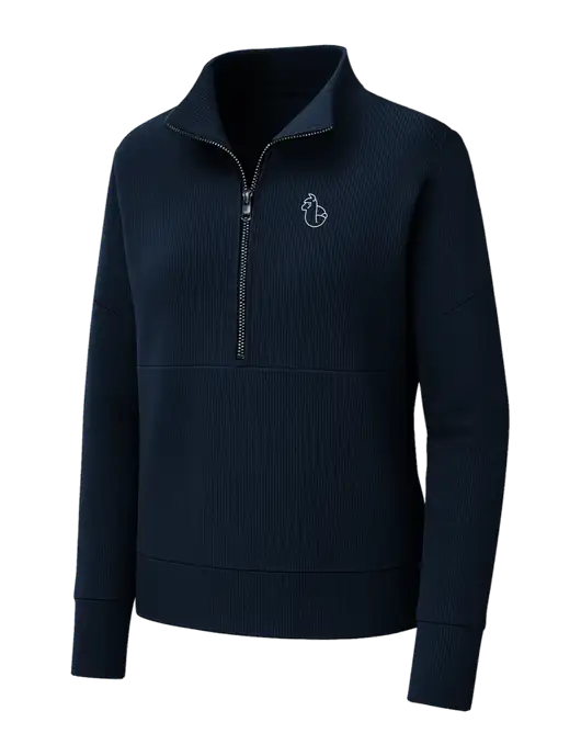 Mercer+Mettle Womens Dark Navy Linear Texture Quarter Zip w/Alpac Logo