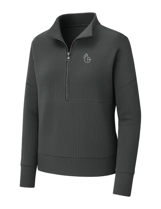 Mercer+Mettle Womens Dark Grey Linear Texture Quarter Zip w/Alpac Logo