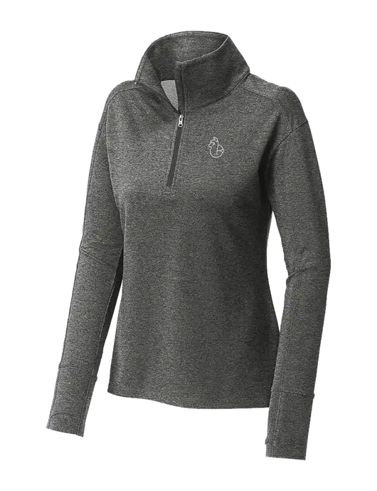 Womens Sport-Wick Flex Fleece Dark Grey Heather 1/4-Zip w/Alpac Logo