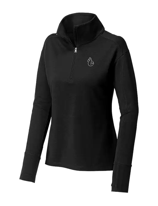 Womens Sport-Wick Flex Fleece Black 1/4-Zip w/Alpac Logo