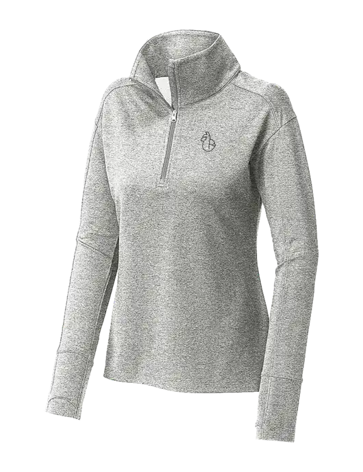Womens Sport-Wick Flex Fleece Light Grey Heather 1/4-Zip w/Alpac Logo