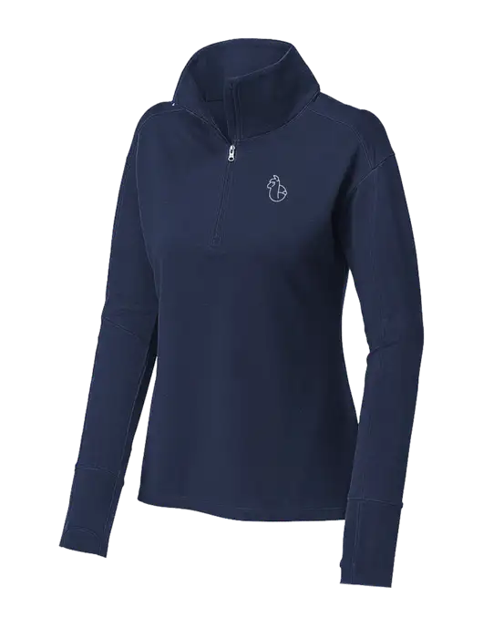 Womens Sport-Wick Flex Fleece Dark Navy 1/4-Zip w/Alpac Logo
