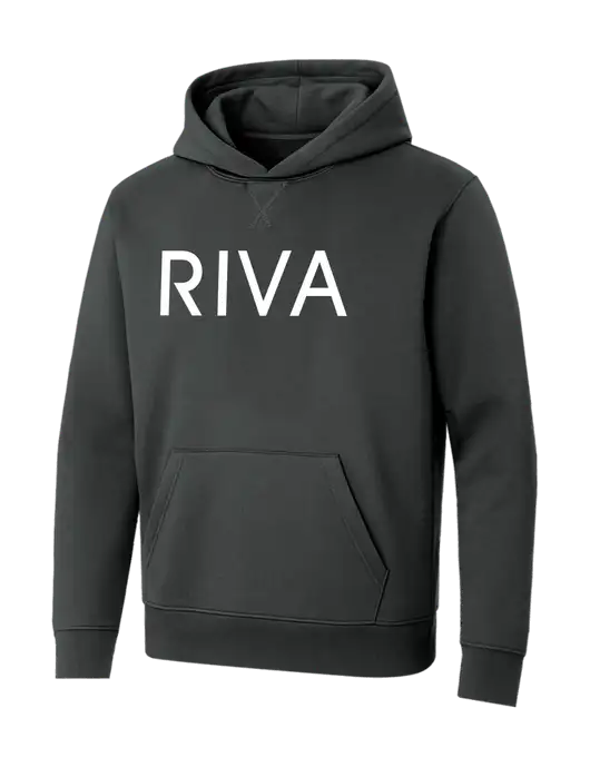Allmade Charcoal Grey Organic French Terry Pullover Hoodie w/RIVA Logo