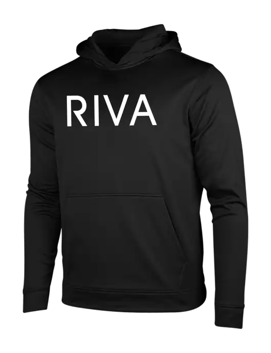 Black Fleece Sport-Wick Hooded Pullover w/RIVA Logo